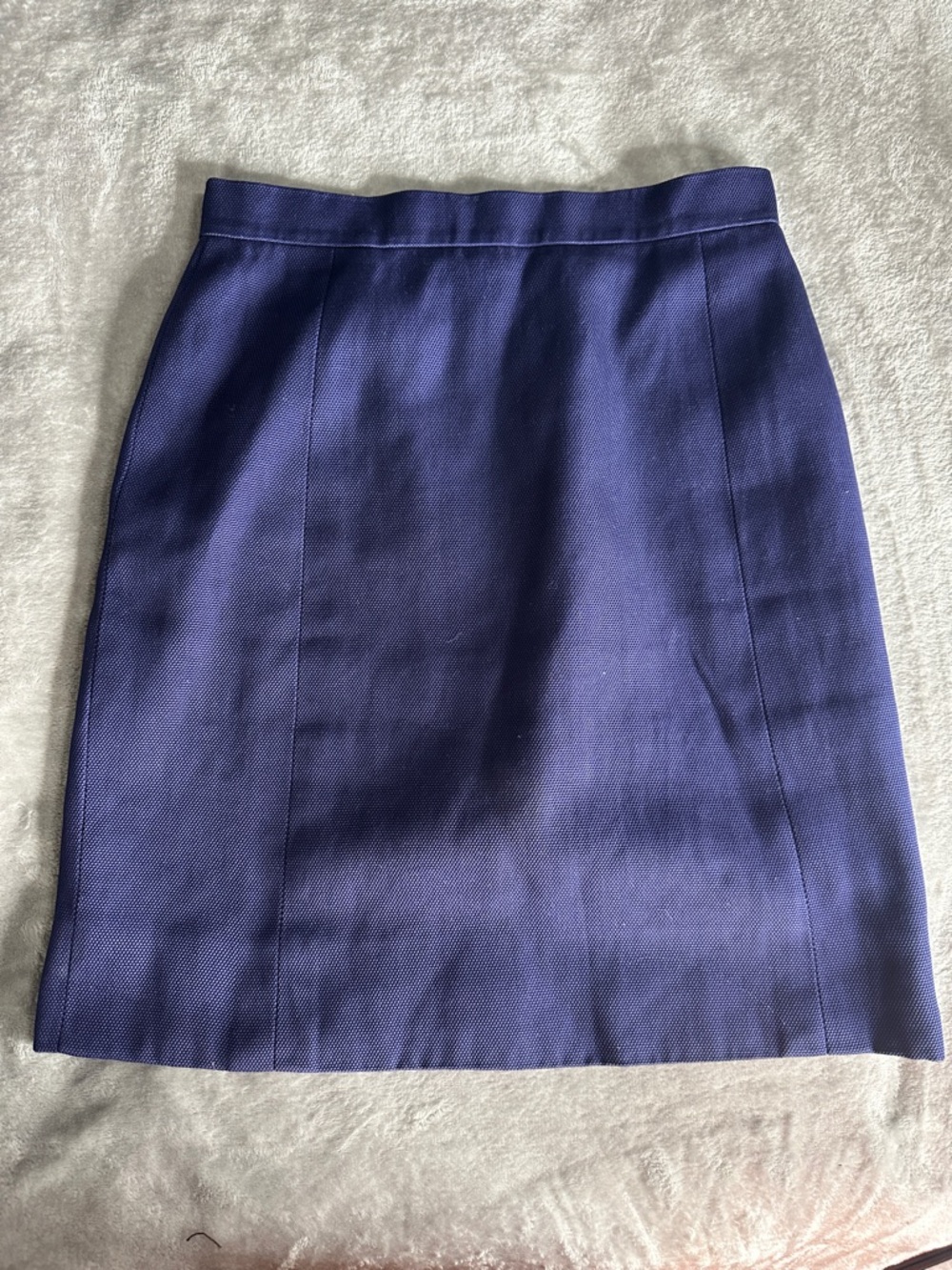 CHANEL Deep Navy Wool-Blend Pencil Skirt